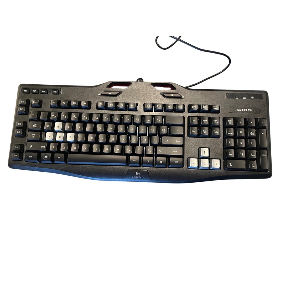 Logitech‎ G105 Wired Gaming Keyboard Black Red Backlit Programmable 920-003371